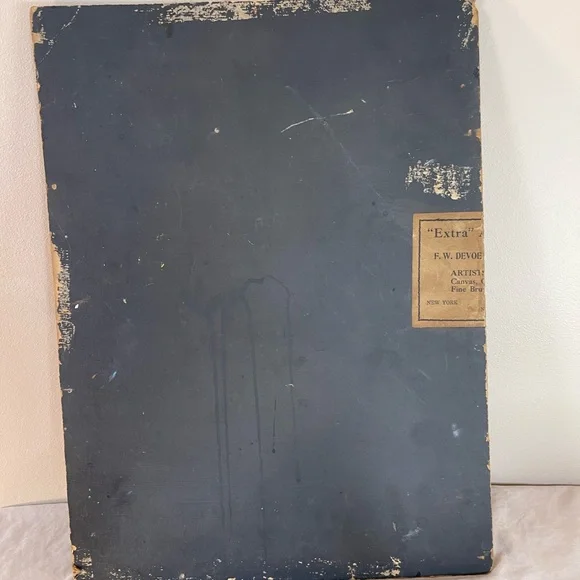 Antique Oil Painting FW Devoe Art Board Mountain Landscape Vintage Artwork Old - Picture 10 of 12